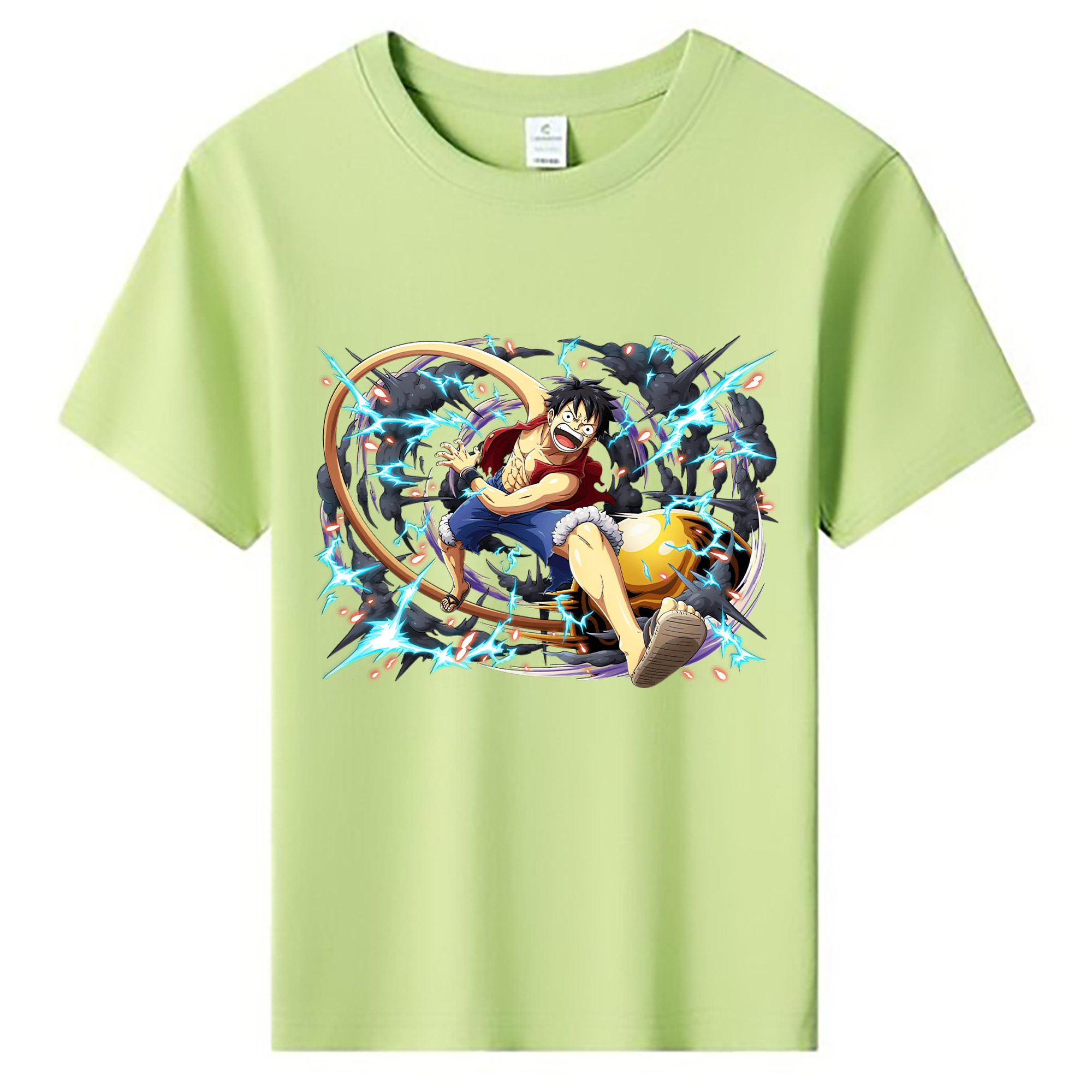 ワンピース モンキー・D・ルフィ ONE PIECE Monkey D. Luffy 綿100％キッズTシャツ（フロントプリント）